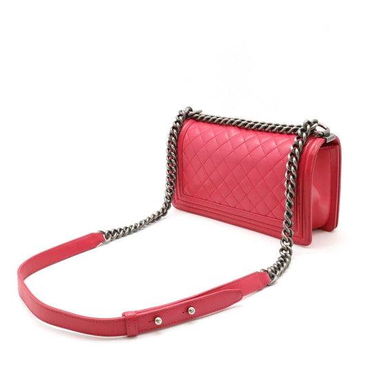Chanel Caviar Skin Boy Chanel Chain Shoulder Bag A67086