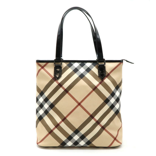 Burberry Ho Check PVC Patent Leather 2way Tote Bag