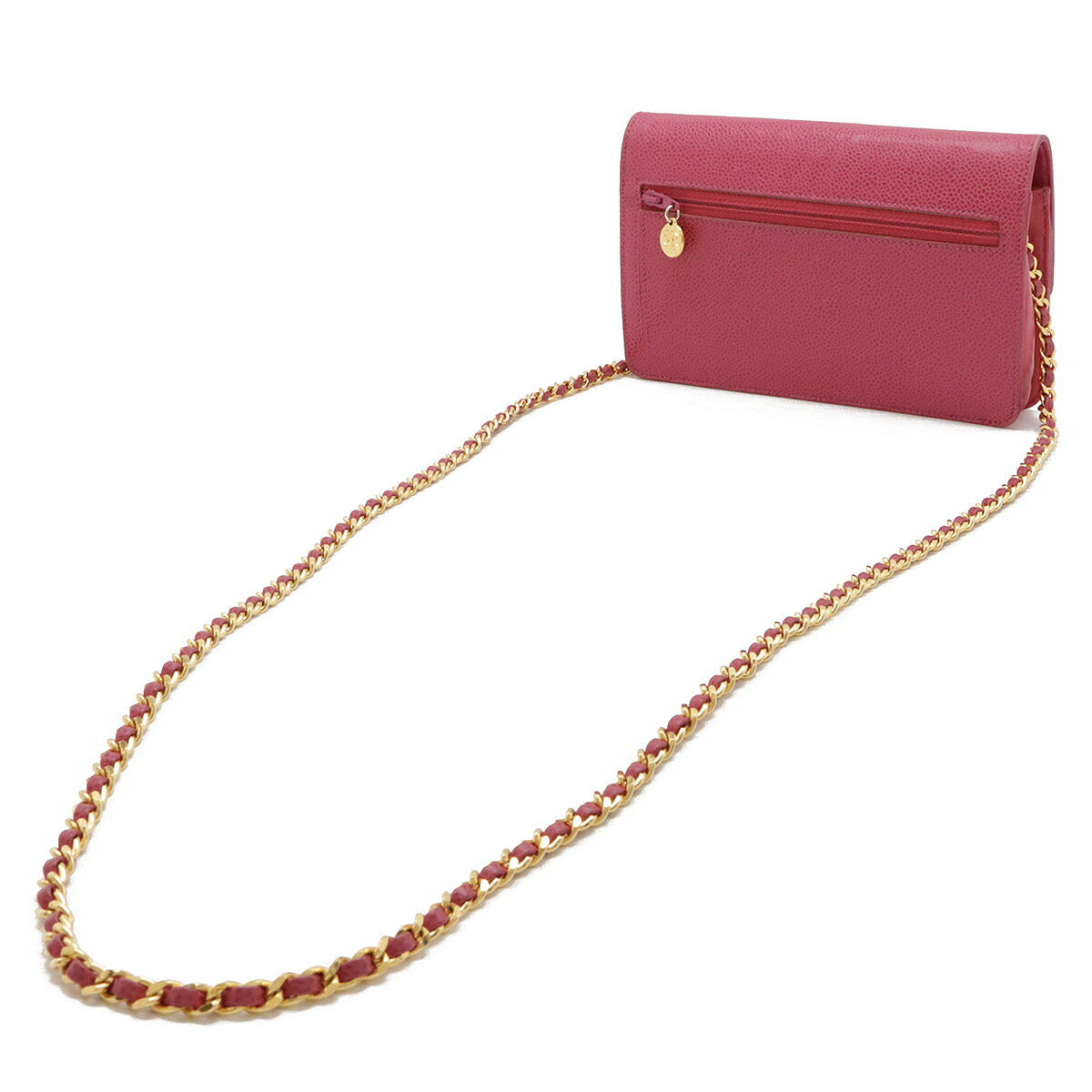 Chanel Caviar Leather Coco Chain Wallet 2way Shoulder Bag A13509