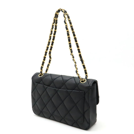 Chanel Wild Stitch Matelasse Coco 2way Shoulder Bag Leather Handbag