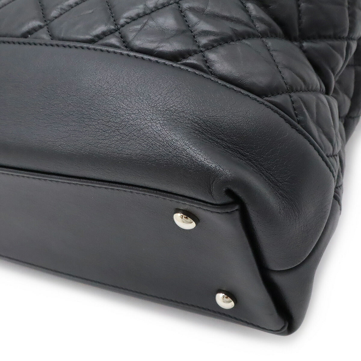 Chanel Leather Portobello Matelasse 2way Bag Black