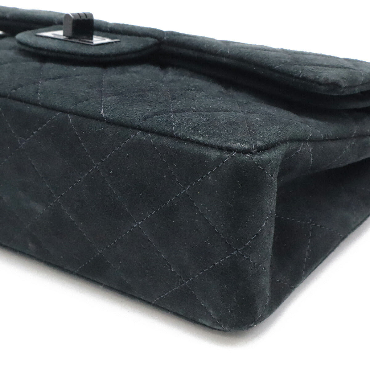 Chanel Suede 2.55 MatelassÃ© Double Flap Chain Shoulder Bag A37586