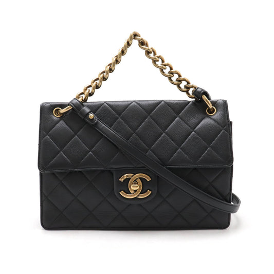 Chanel Caviar Skin Matelassé Coco Mark 2way Shoulder Bag Classic Flap