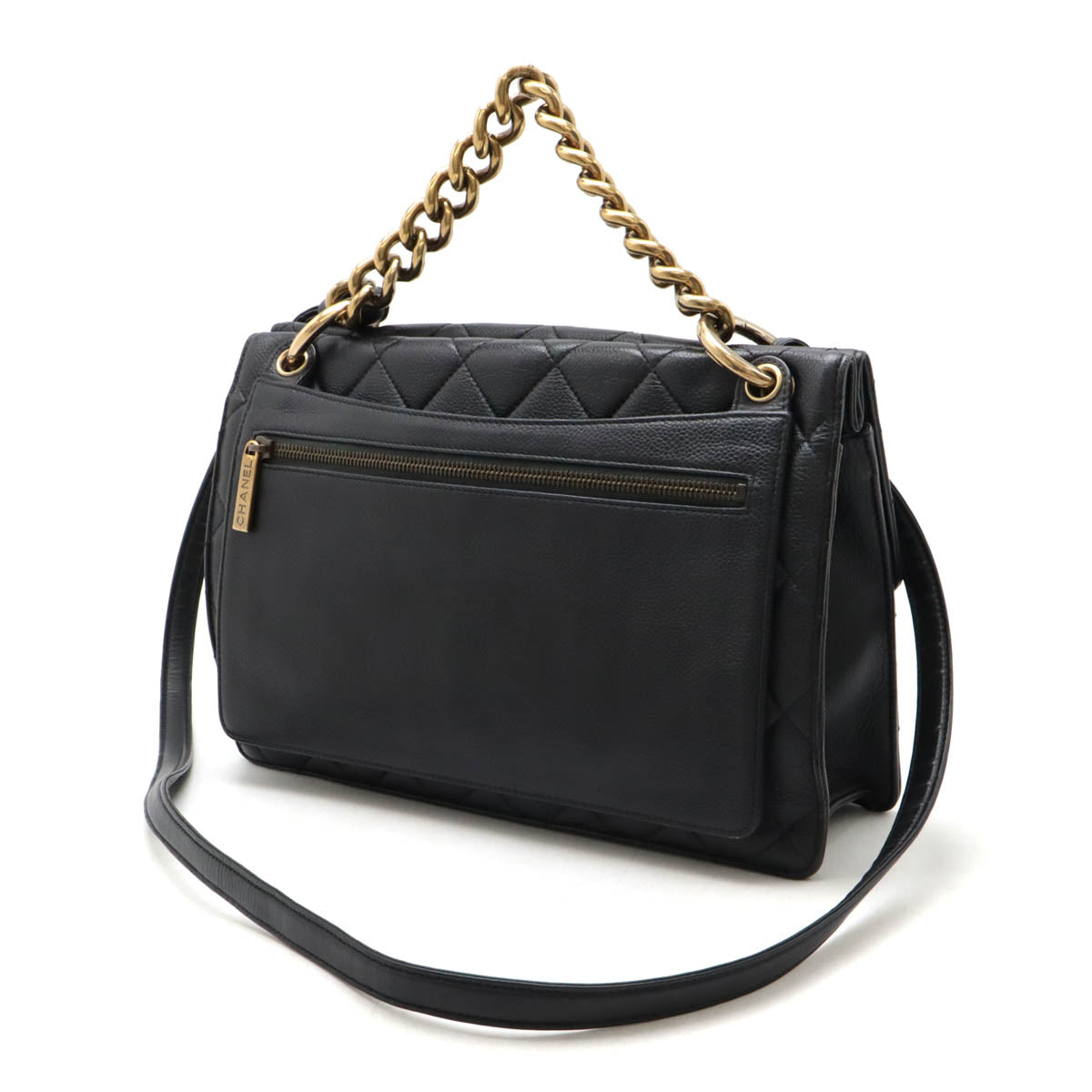 Chanel Caviar Skin Matelassé Coco Mark 2way Shoulder Bag Classic Flap