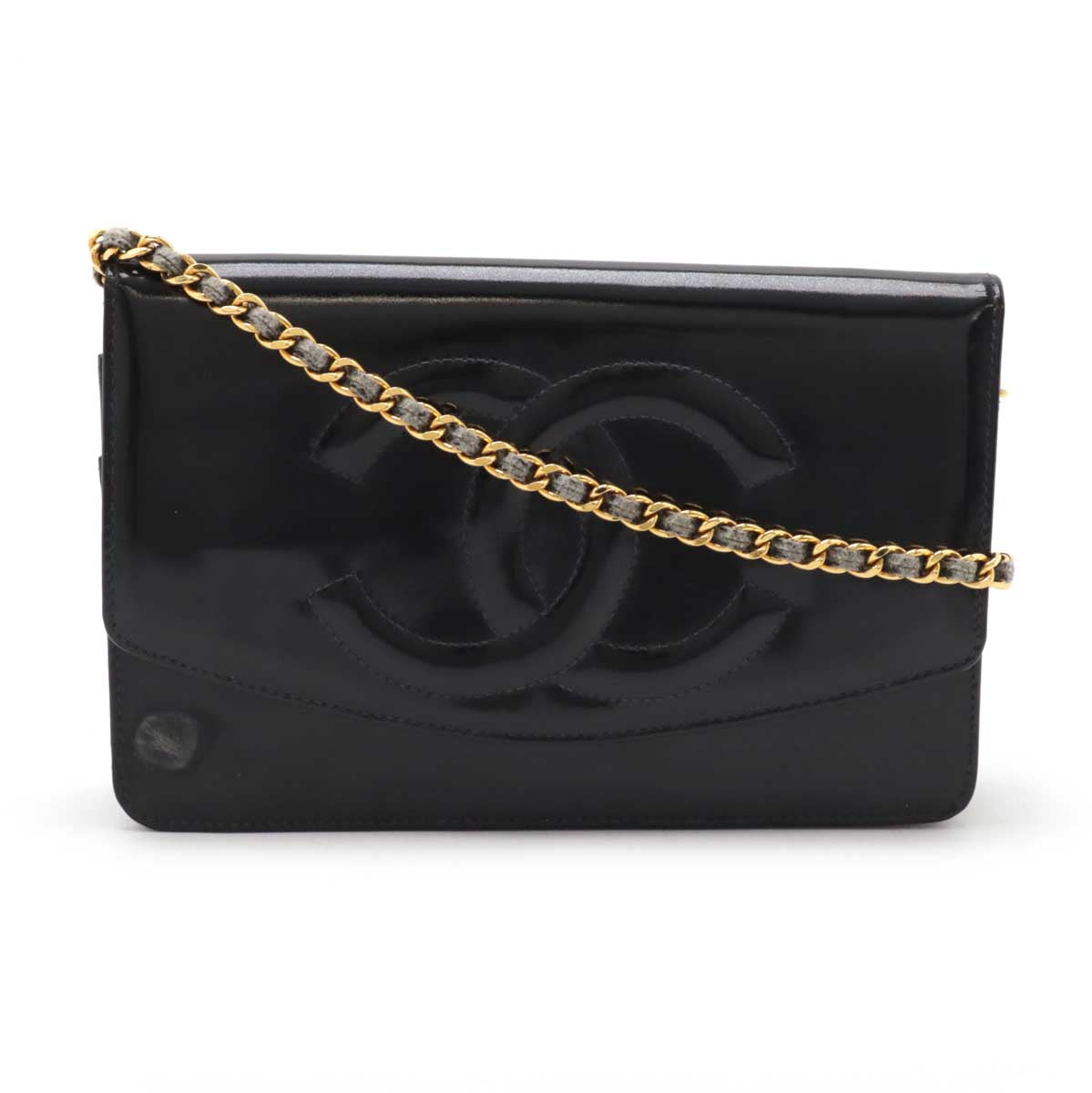 Chanel Patent Leather Coco Chain Wallet Shoulder Bag