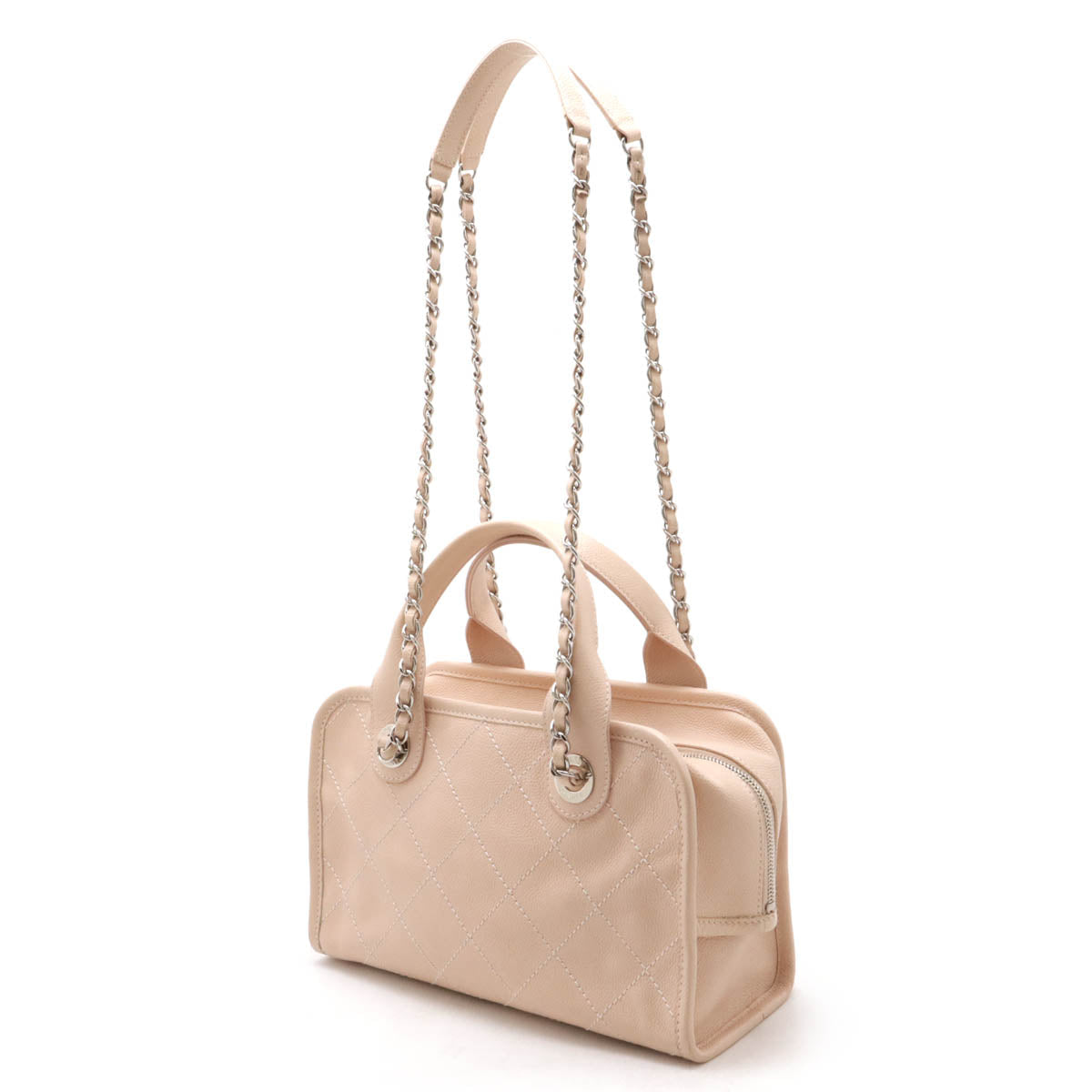 Chanel Caviar Skin Deauville 2way Handbag Classic Flap