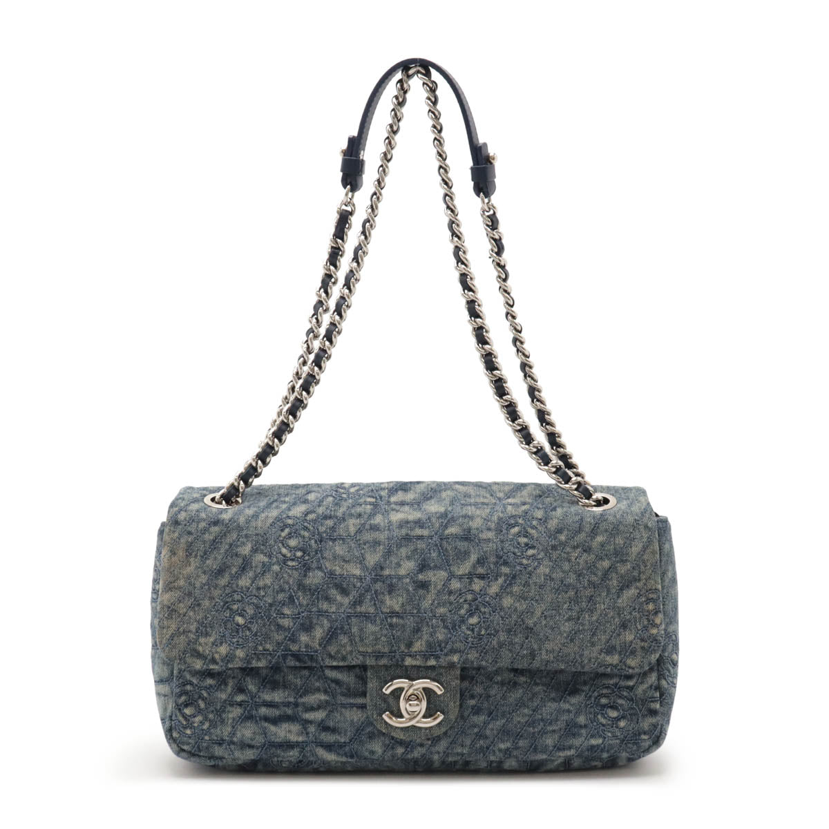 Chanel Denim Camellia Coco Shoulder Bag
