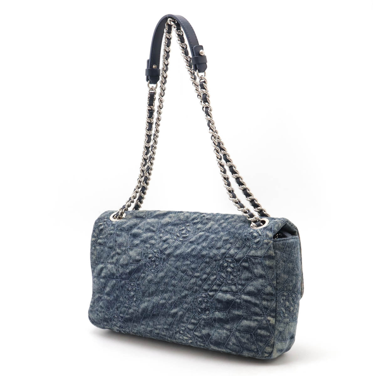 Chanel Denim Camellia Coco Shoulder Bag