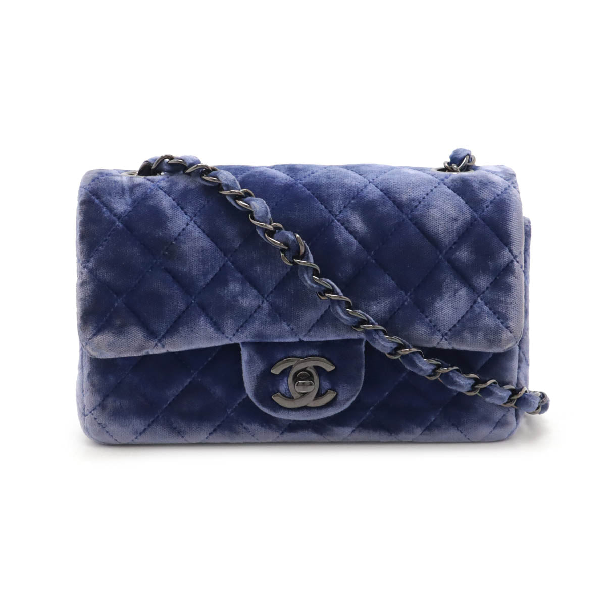 Chanel Velour Mini Matelasse Chain Shoulder Bag