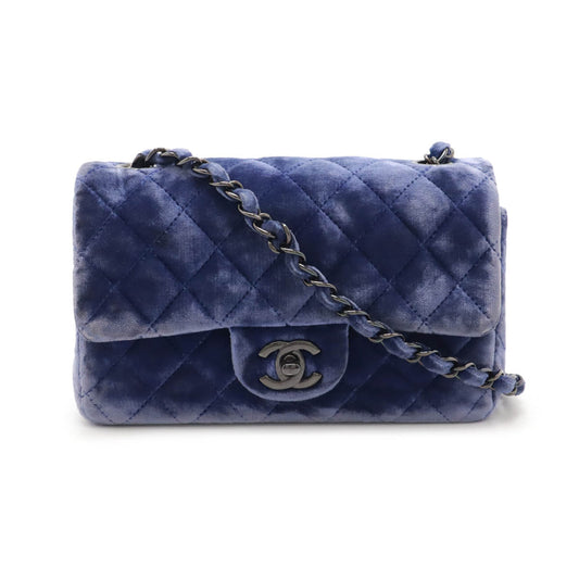 Chanel Velour Mini Matelasse Chain Shoulder Bag