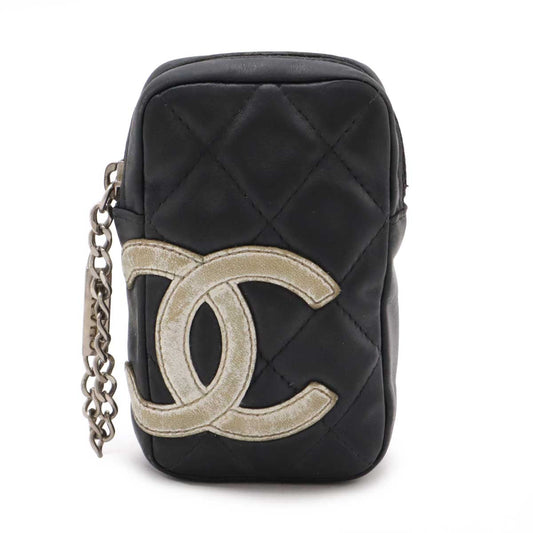 Chanel Cambon Line Leather Cigarette Case Pouch Classic Flap