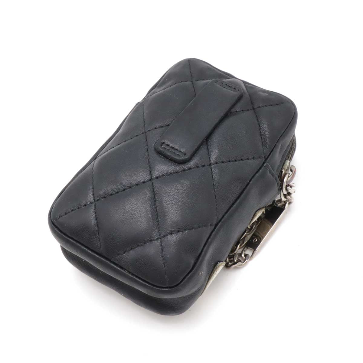 Chanel Cambon Line Leather Cigarette Case Pouch Classic Flap