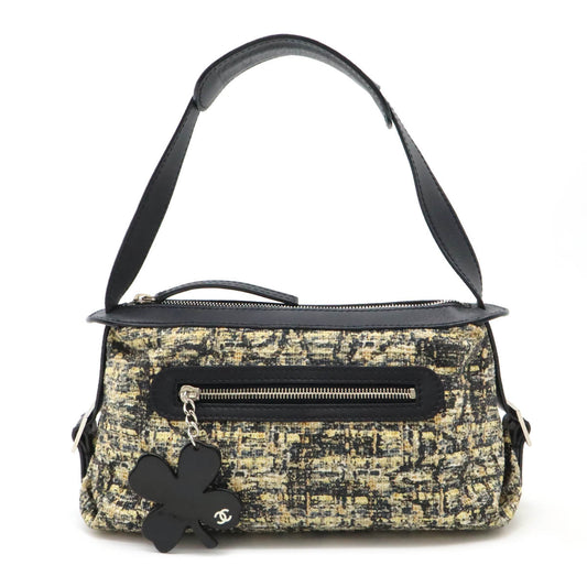 Chanel Icon Print Tweed Leather Shoulder Bag