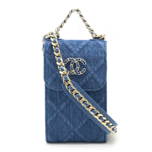 Chanel 19 Denim Chain Shoulder Bag Pouch