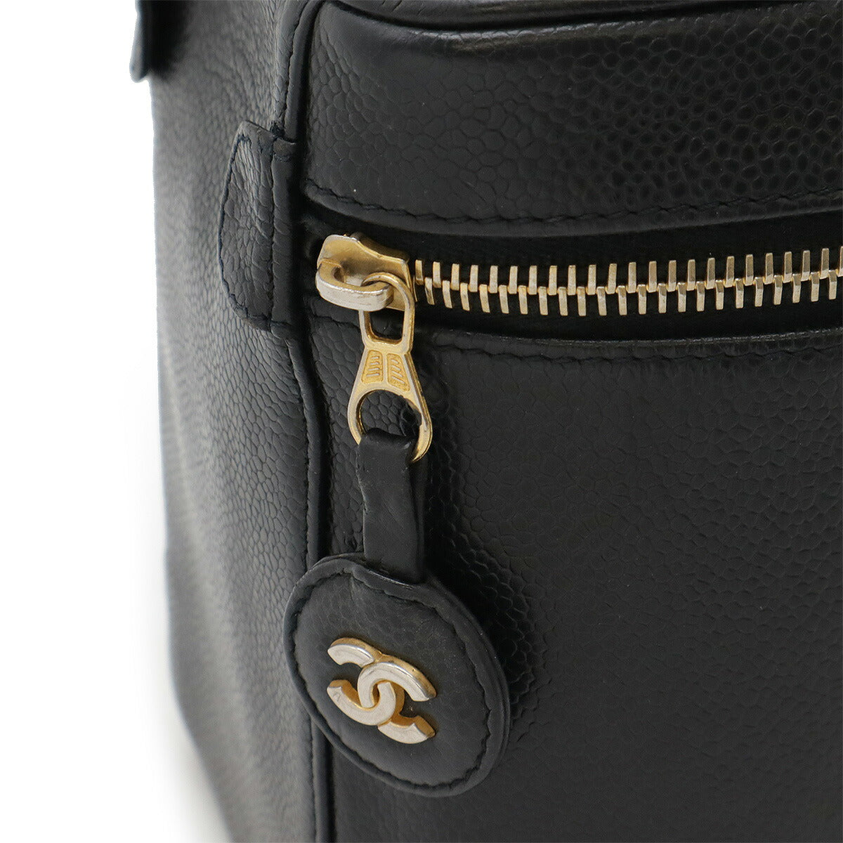 Chanel Coco Mark Caviar Skin Vanity Bag Classic Flap