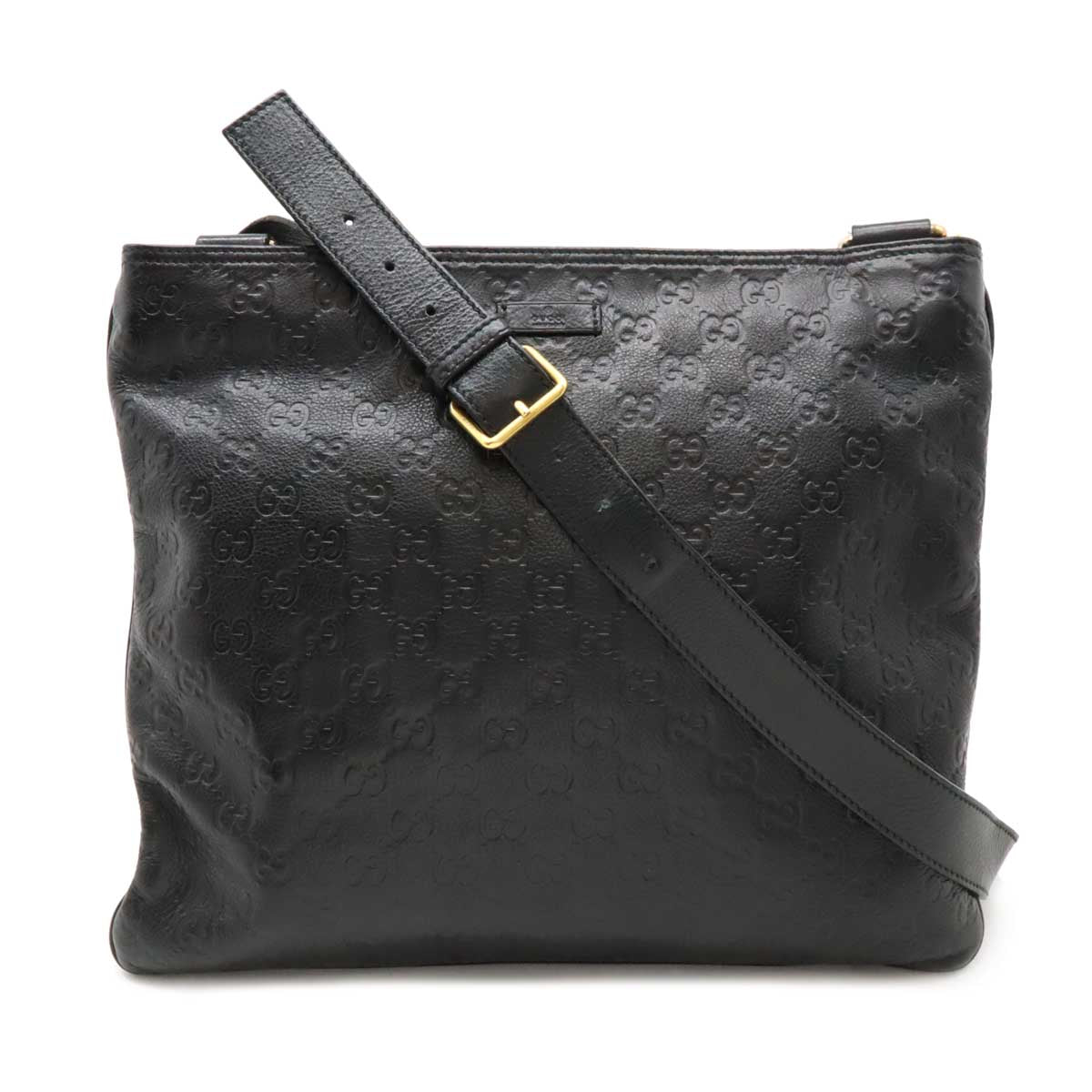 Gucci Guccissima Shoulder Bag Crossbody Leather Black 201446