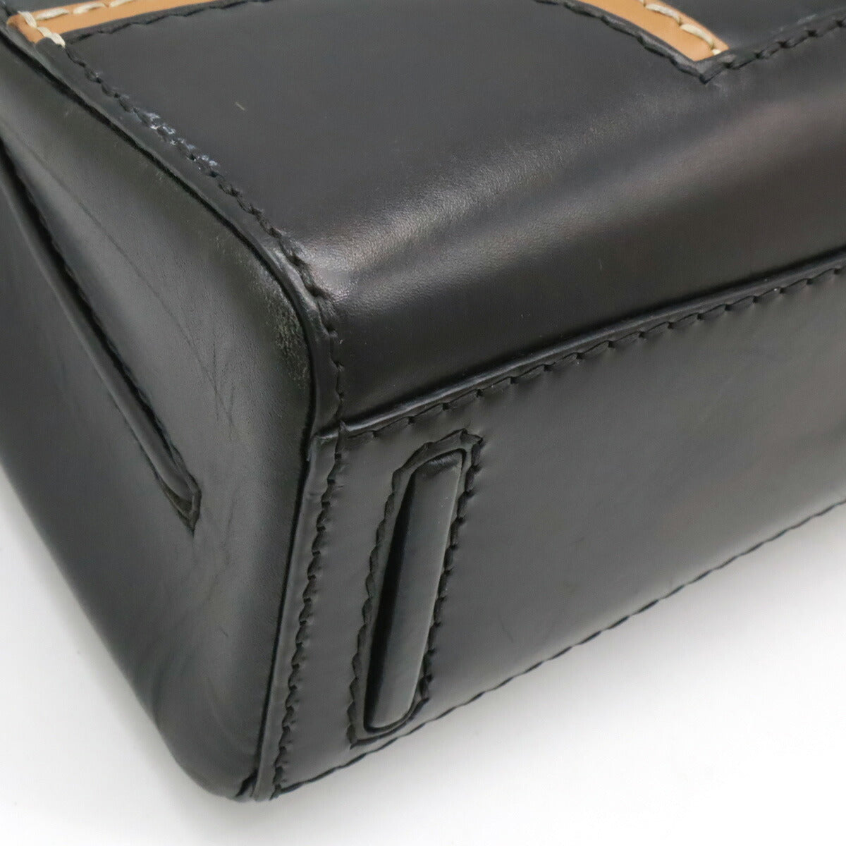 Prada Calf Leather Stitch Rim Handbag BR5138