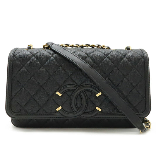 Chanel Caviar CC Filigree Flap Bag Chain Shoulder Bag A93341