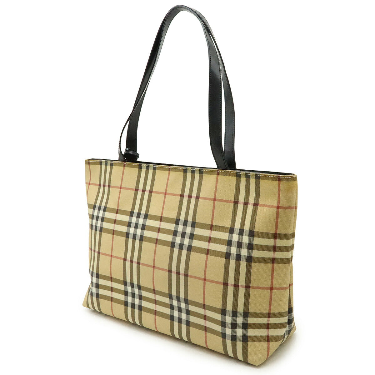 Burberry Check PVC Leather Tote Bag
