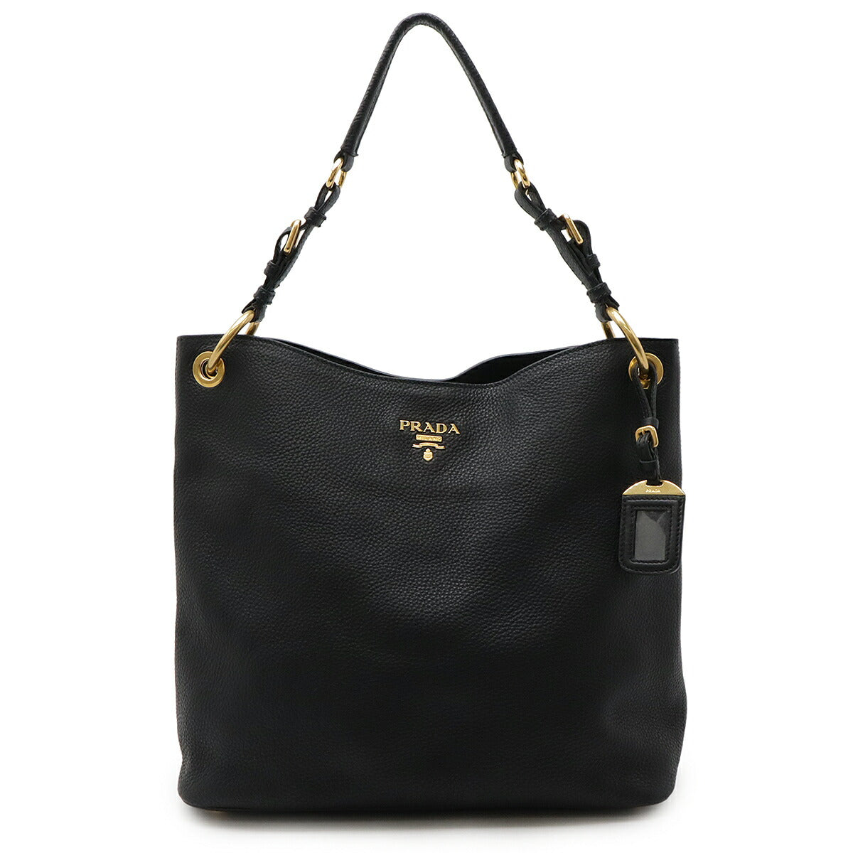 Prada VIT.DAINO Shoulder Bag Leather Black BR4892