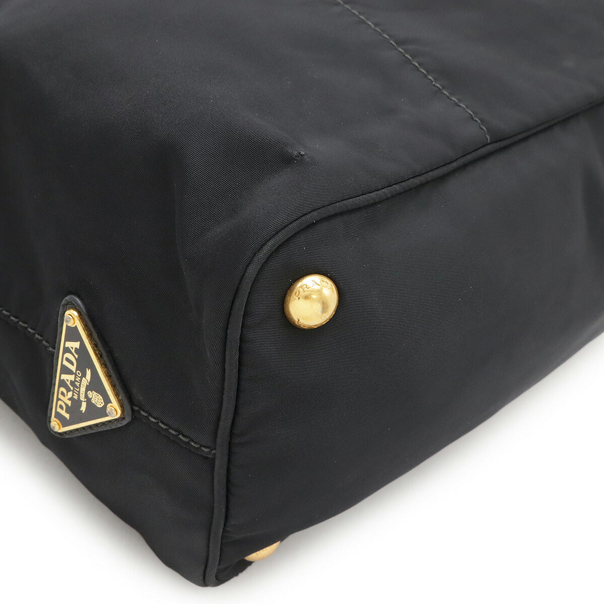 Prada Logo Jacquard Nylon Leather 2way Bag