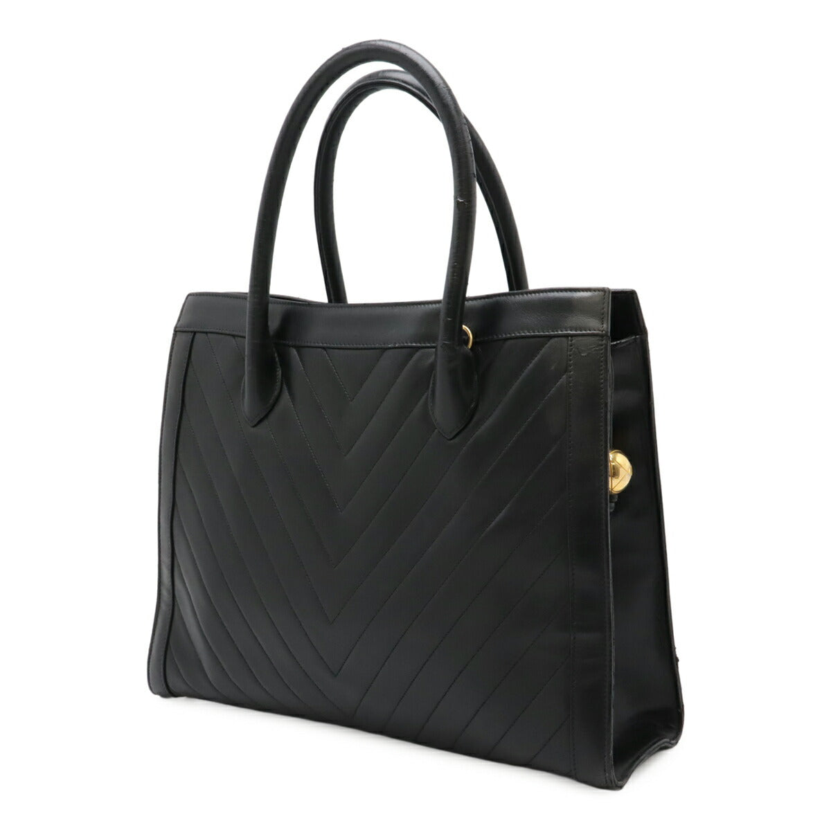 Chanel Chevron V Stitch Leather Handbag