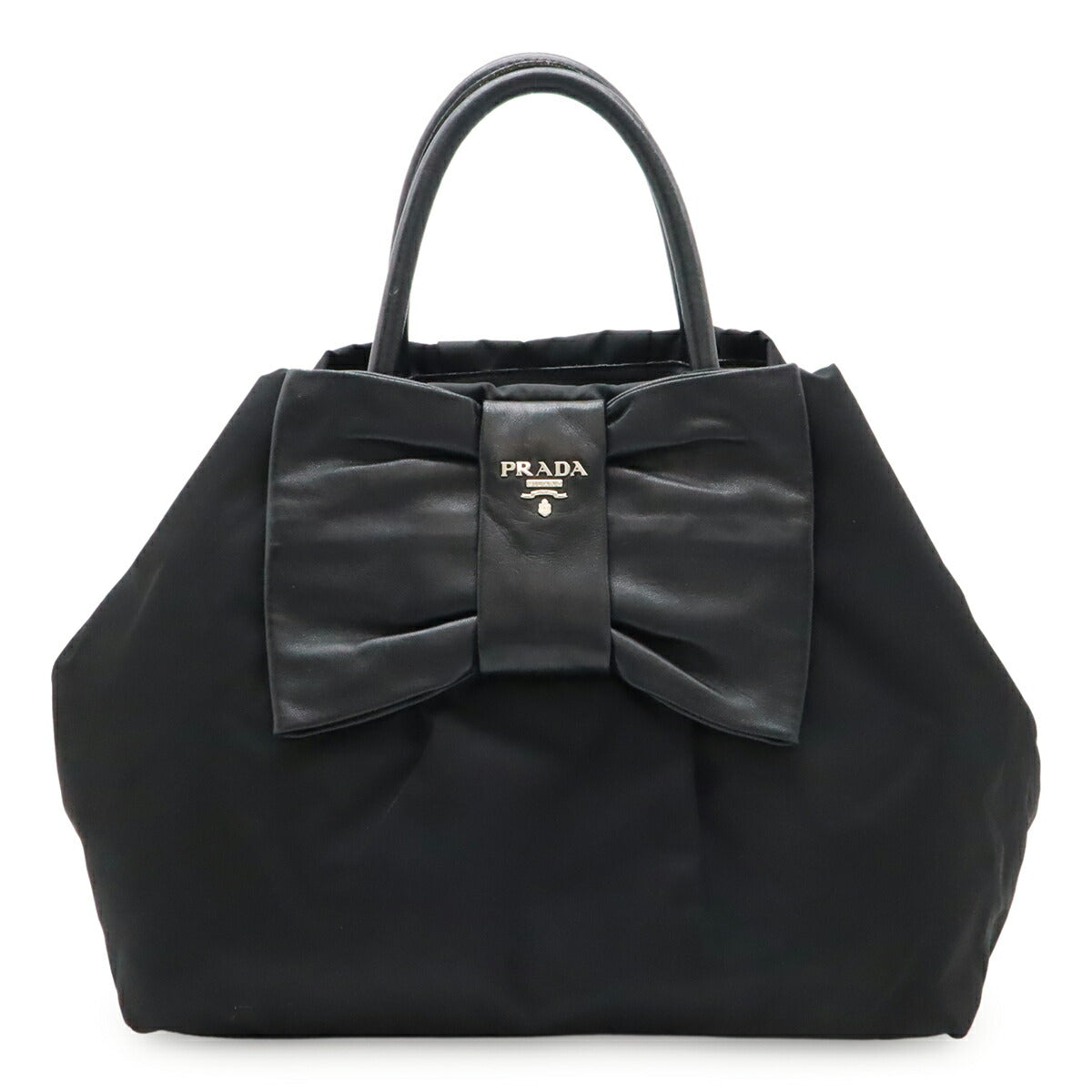 Prada BN1601 Nylon Leather Tote Bag