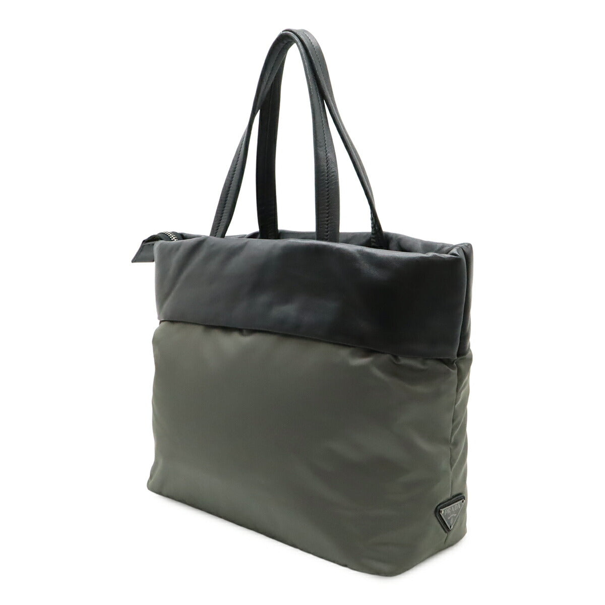 Prada 1BG047 Nylon Nappa Leather 2way Tote Bag