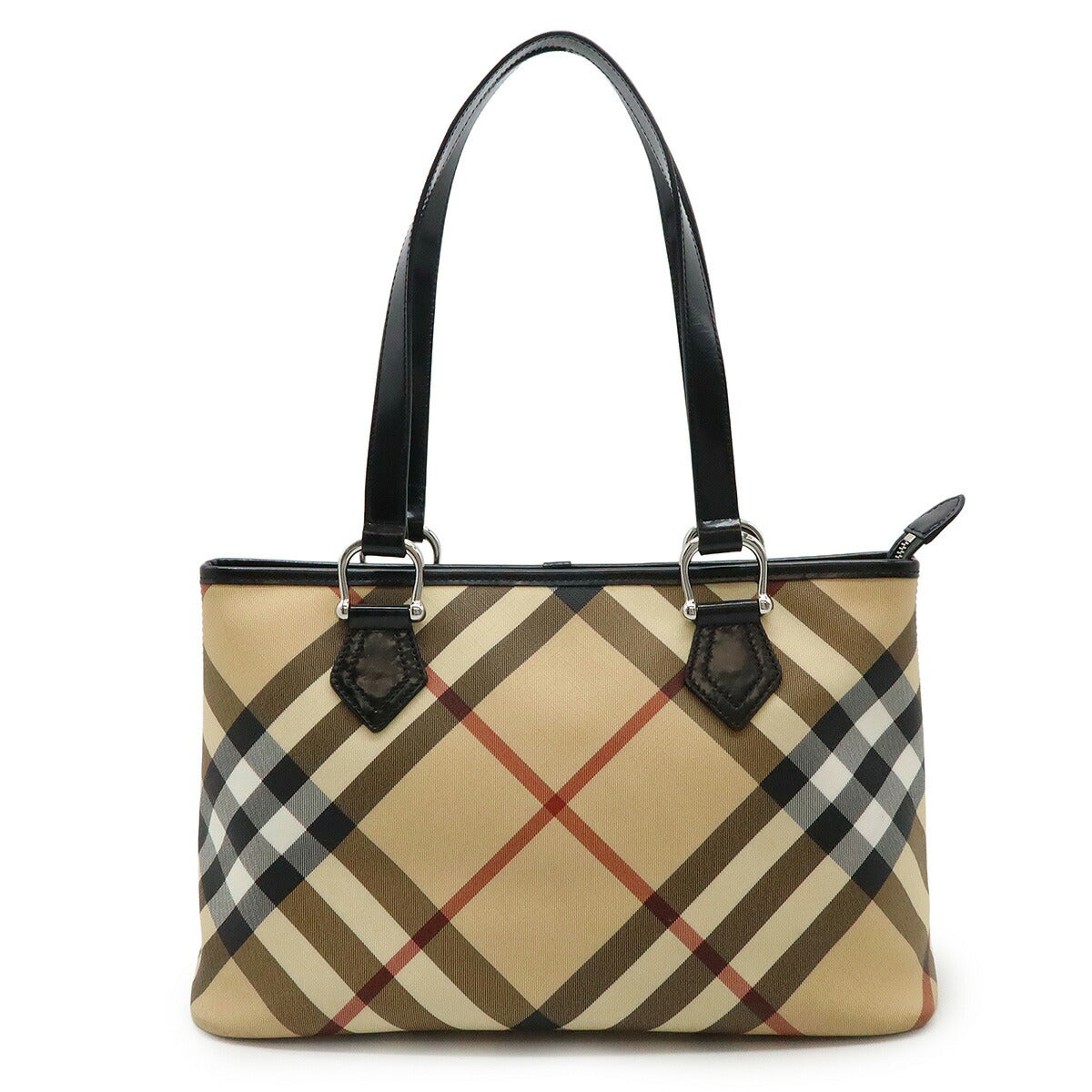 Burberry Ho Check PVC Leather Tote Bag