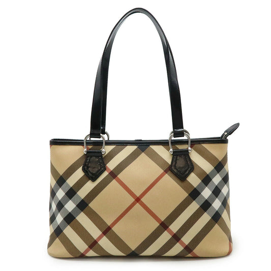 Burberry Ho Check PVC Leather Tote Bag