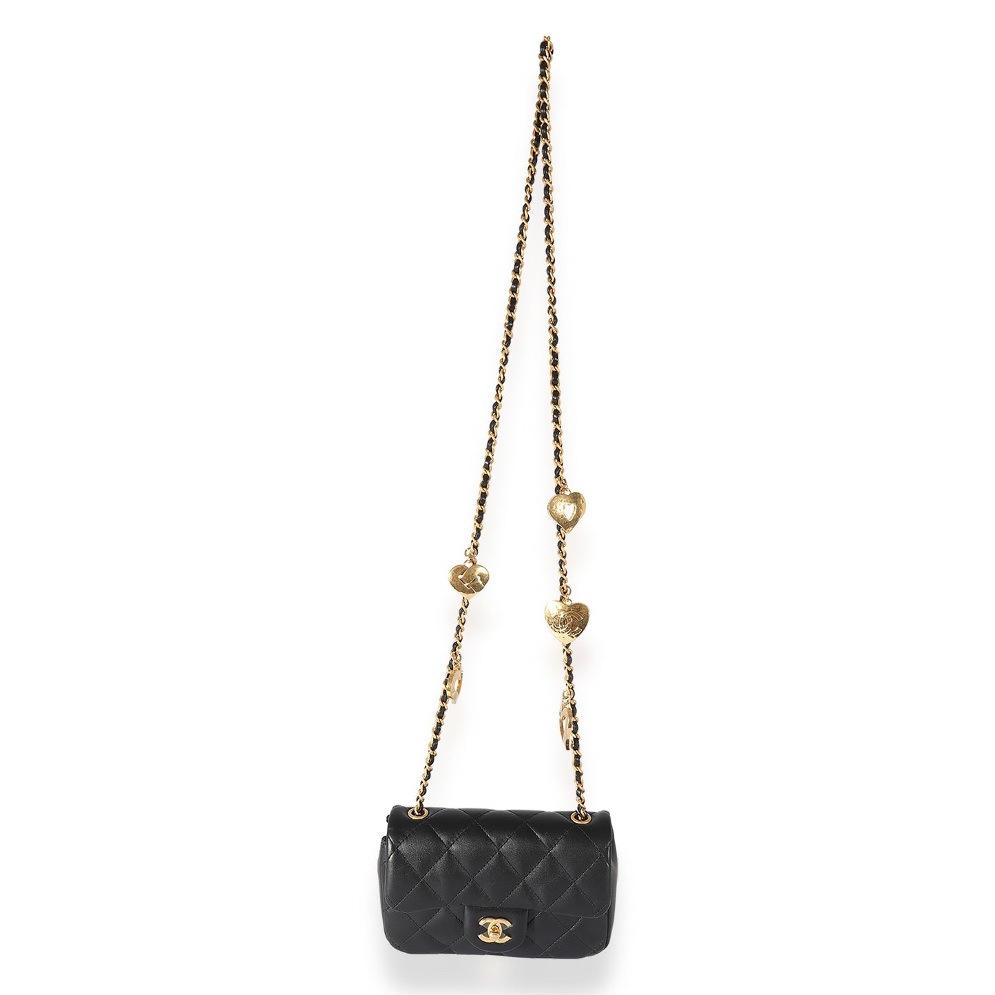 CHANEL Black Quilted Lambskin Mini Flap Bag