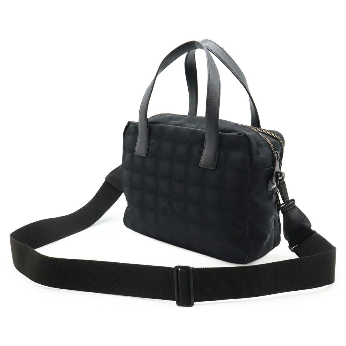 Chanel New Travel Line Nylon Jacquard Leather 2way Bag