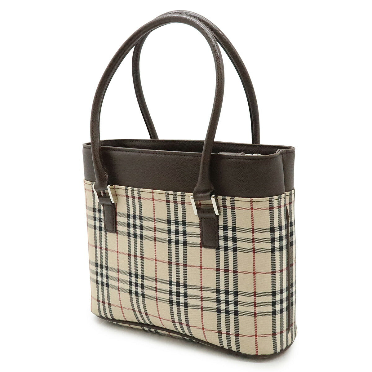 Burberry Nova Check Canvas Leather Handbag