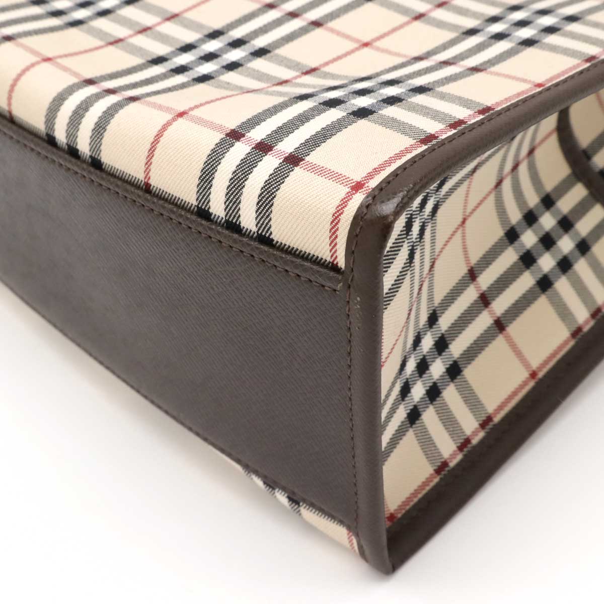 Burberry Nova Check Canvas Leather Handbag