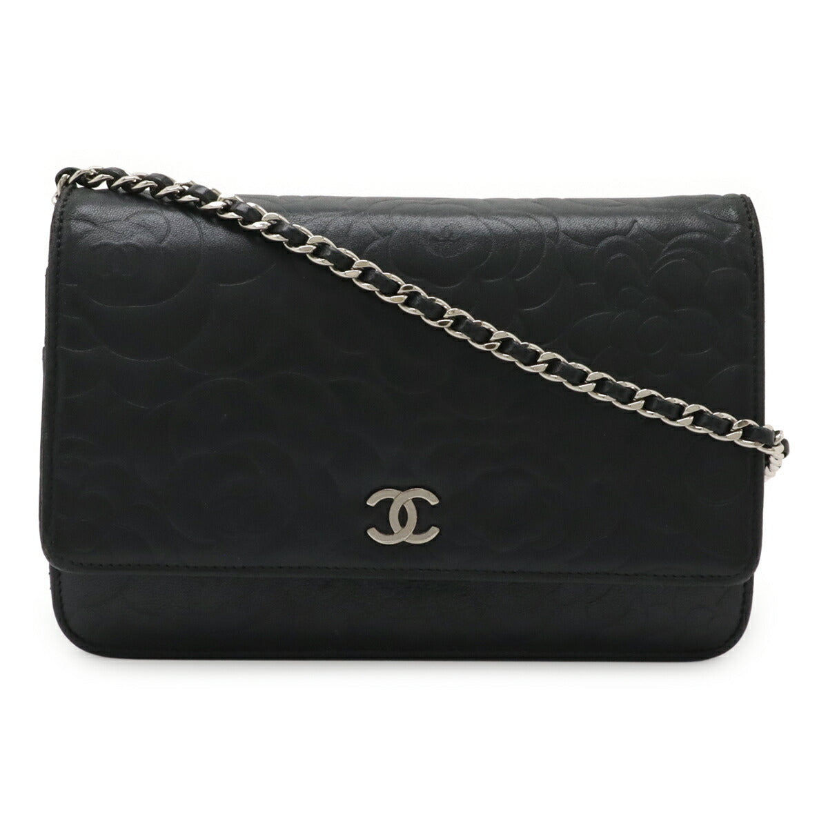 Chanel Camellia Lambskin Chain Wallet Shoulder Bag