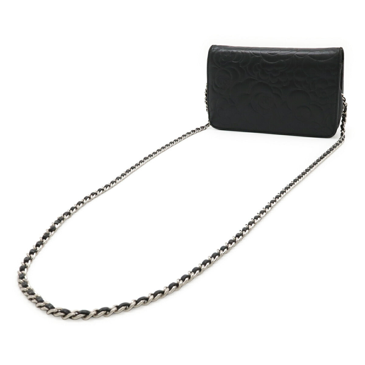 Chanel Camellia Lambskin Chain Wallet Shoulder Bag