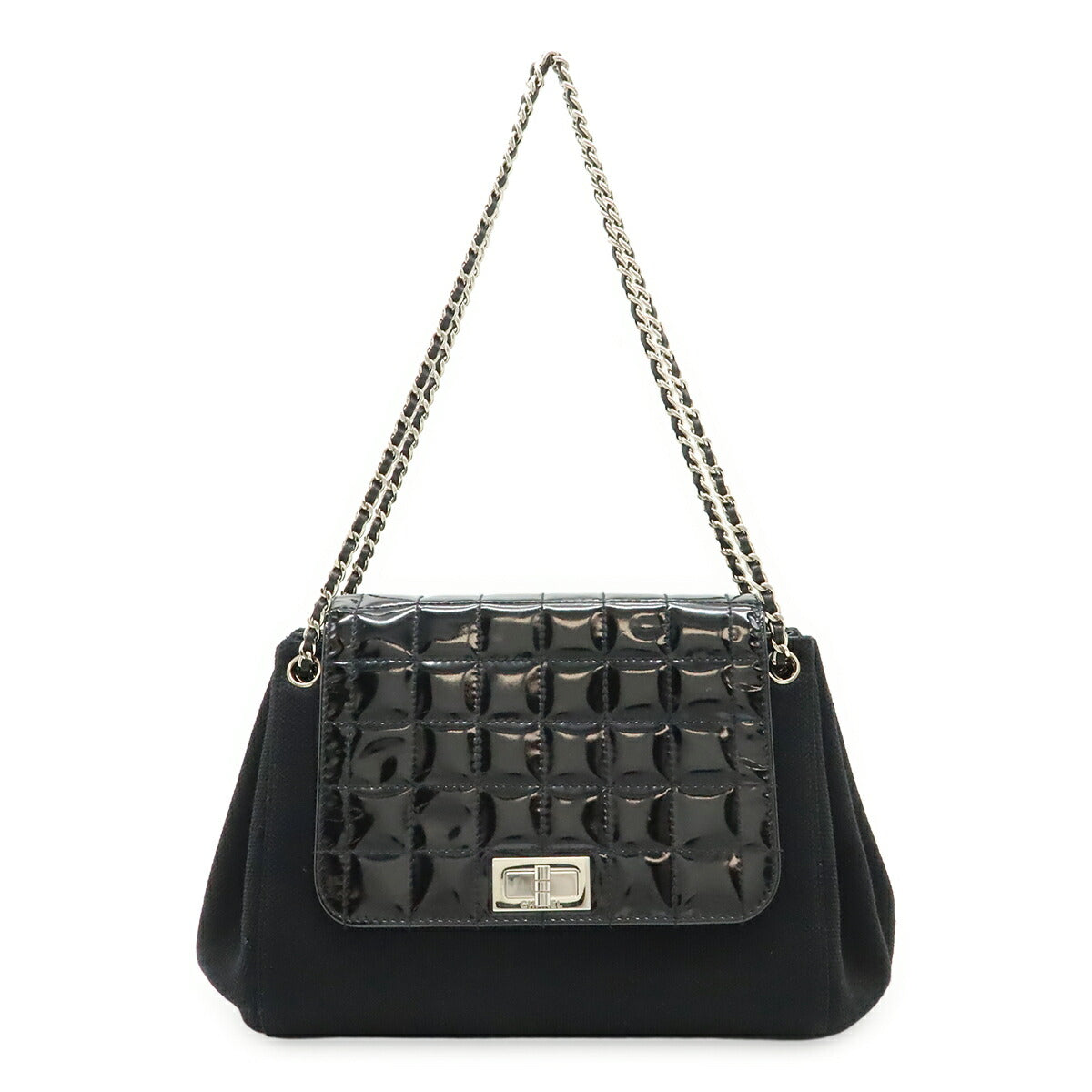 Chanel 2.55 Cotton Patent Leather Shoulder Bag