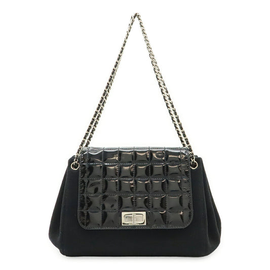 Chanel 2.55 Cotton Patent Leather Shoulder Bag