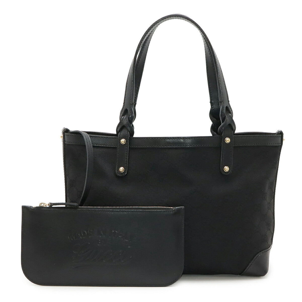 Gucci GG Canvas Leather Tote Bag
