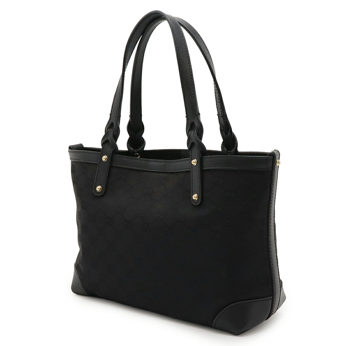 Gucci GG Canvas Leather Tote Bag