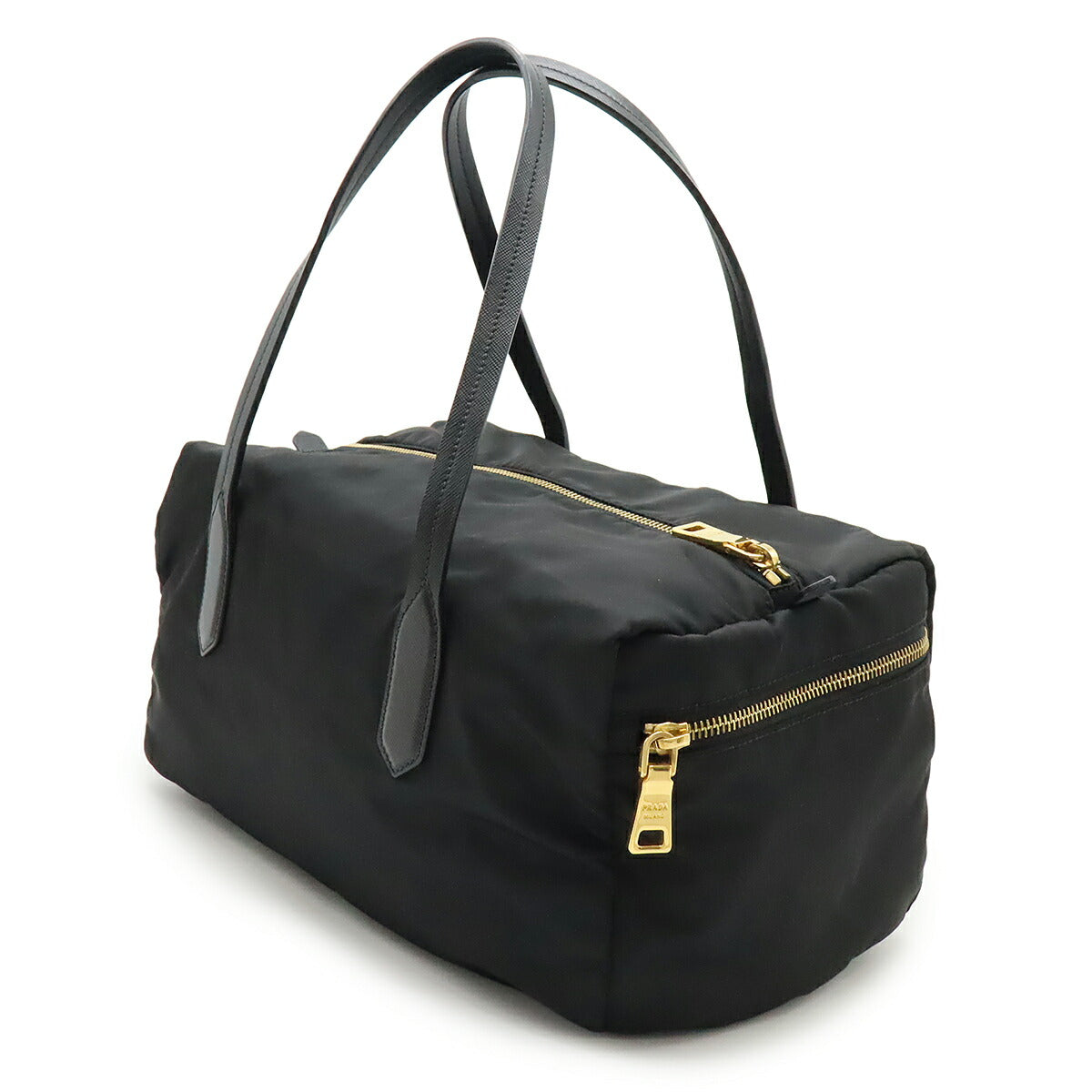 Prada Nylon Leather Boston Bag
