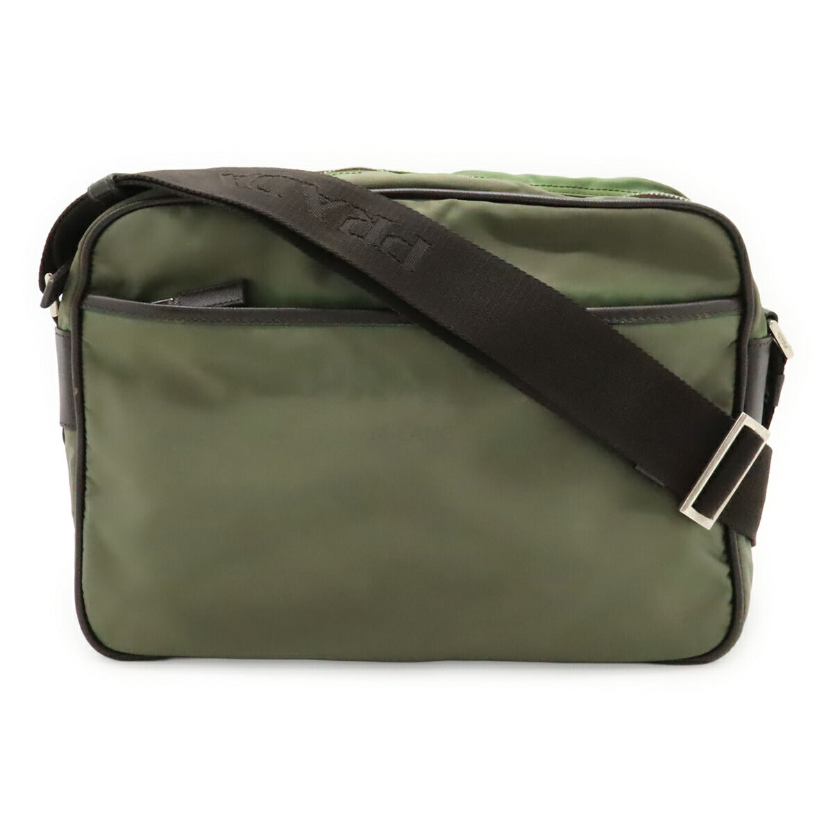 Prada Logo Jacquard Nylon Leather Shoulder Bag