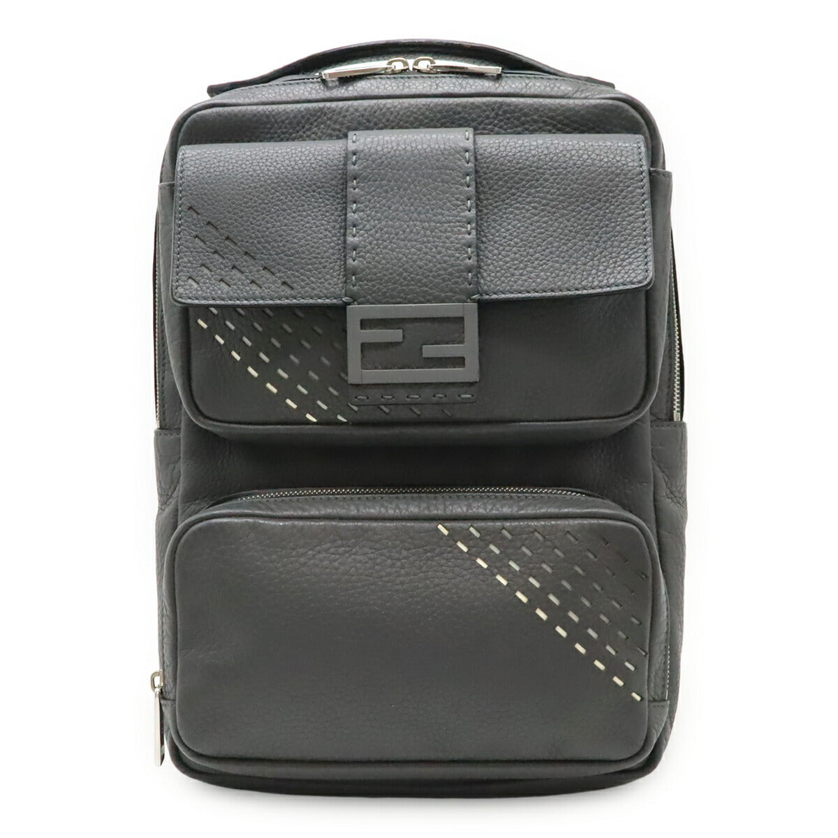 Fendi Selleria FF logo Leather Backpack