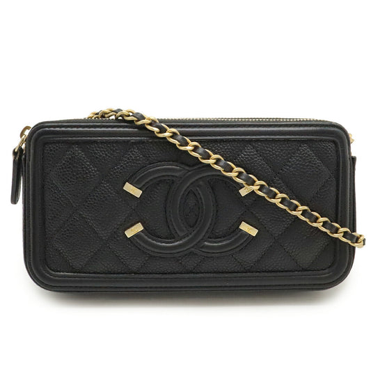 Chanel CC Filigree Caviar Skin 2way Shoulder Bag