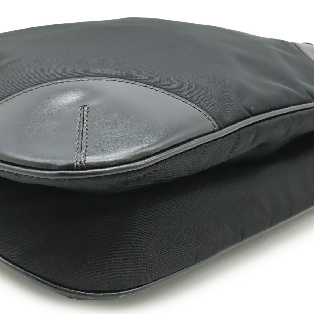 Prada Triangle Logo Nylon Leather Shoulder Bag