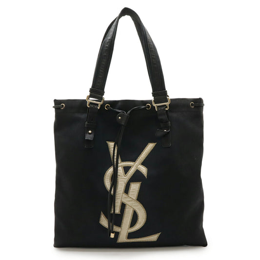 Saint Laurent Kahala Rive Gauche Canvas Leather Tote Bag