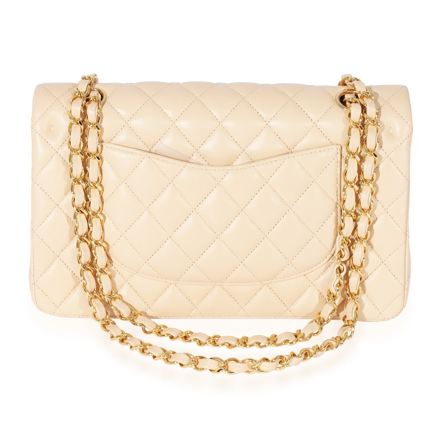 Chanel Beige Lambskin Medium Classic Flap Bag