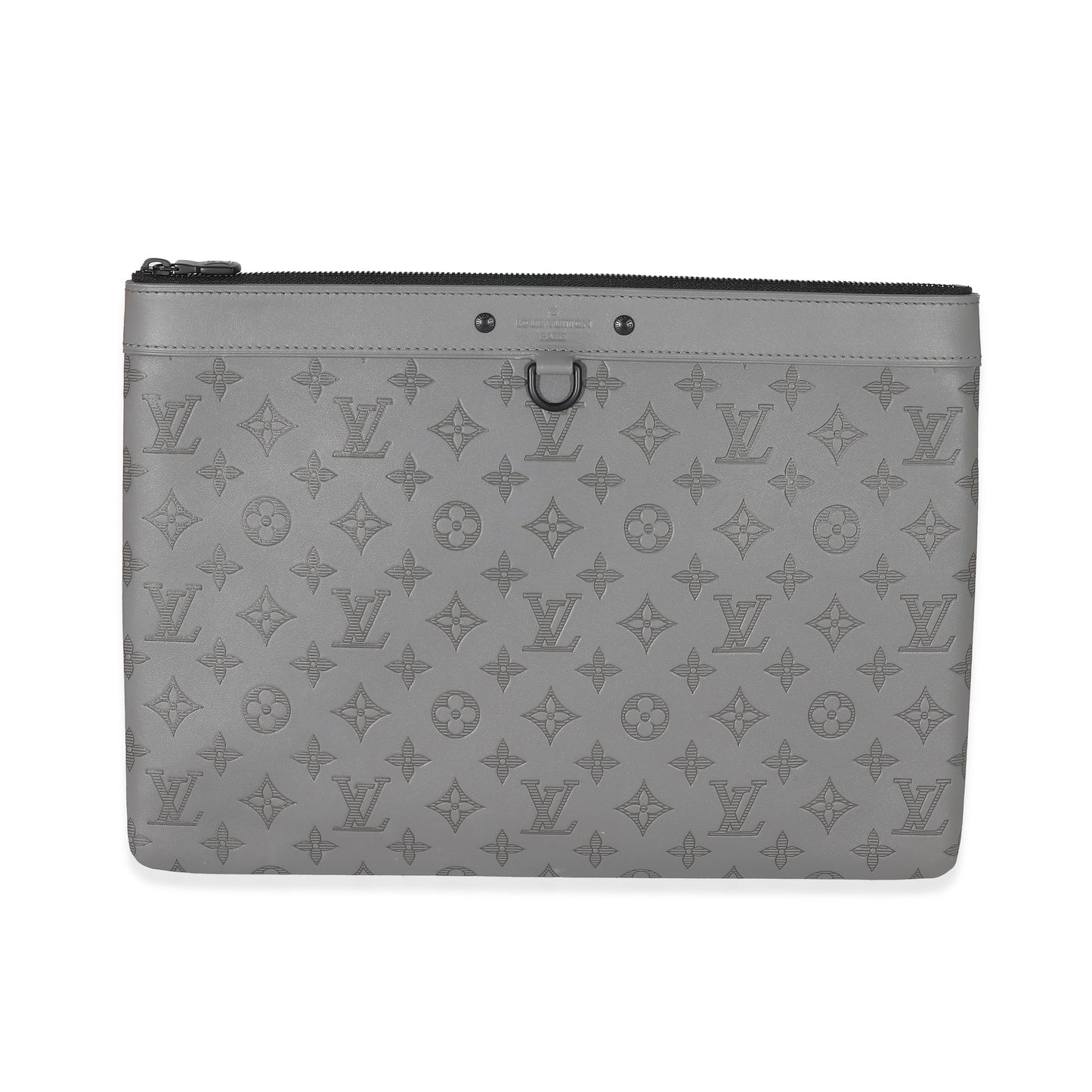 Louis Vuitton Charcoal Grey Monogram Shadow Discovery Pouch GM