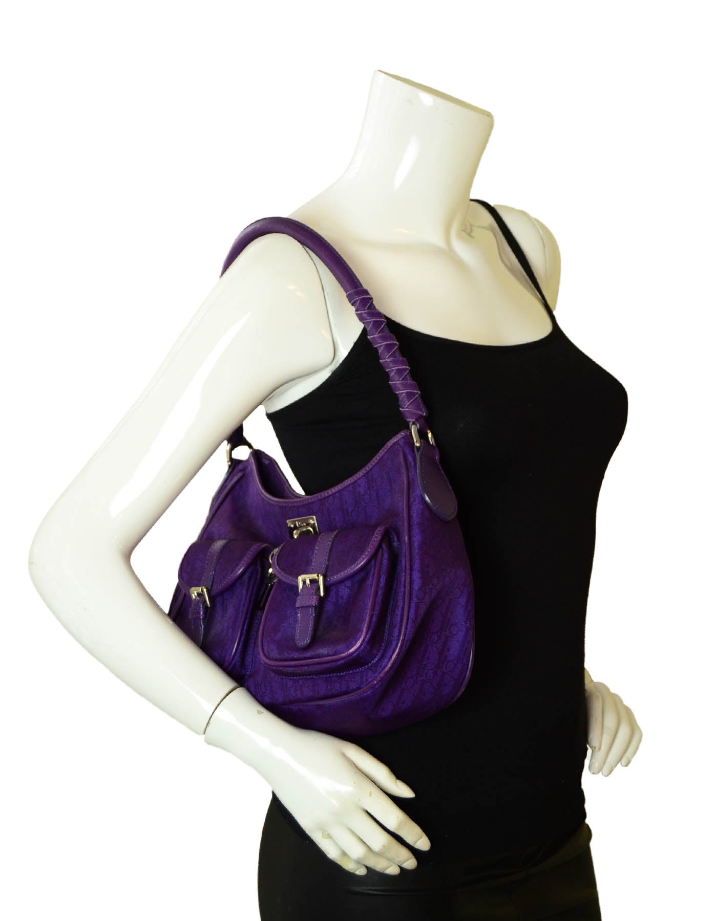 Christian Dior Purple Monogram Shoulder Bag