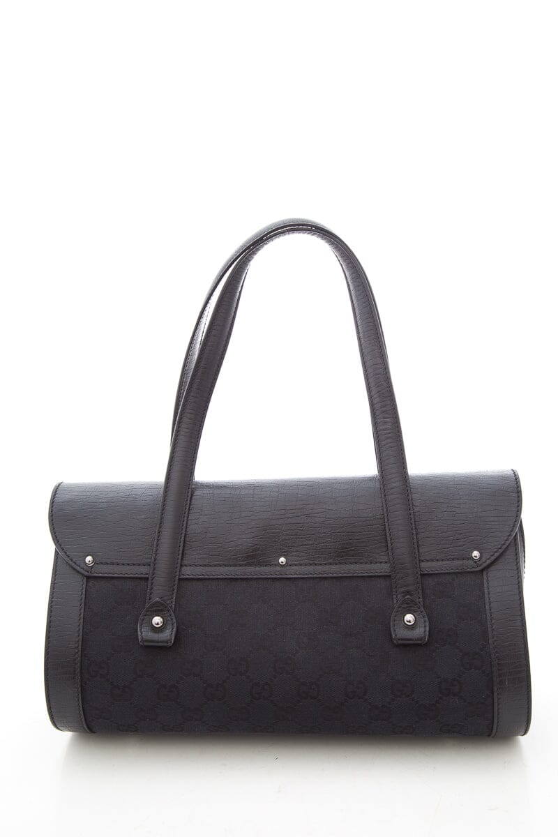 Gucci Bamboo Black Monogram Handbag